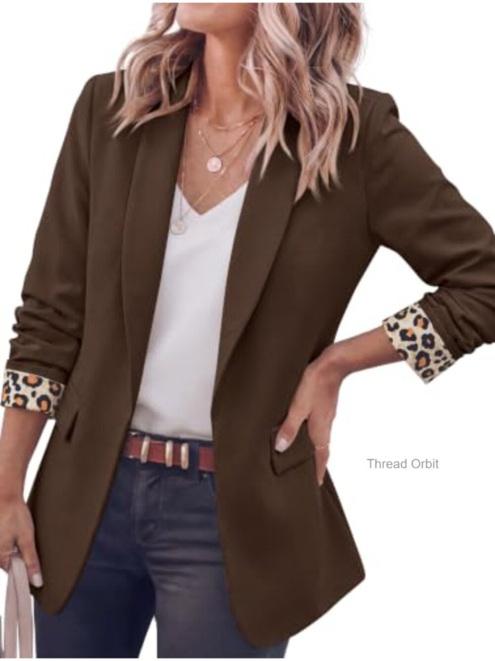 Open Front Blazer Business Casual Shawl Collar Long Sleeve Suit Jacket
